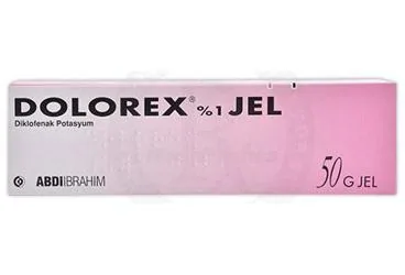 DOLOREX %1 JEL (50 G) (diklofenak -topikal) ambalajı, jel. Üretici: ABDİ İBRAHİM İLAÇ SANAYİ VE TİCARET A.Ş.