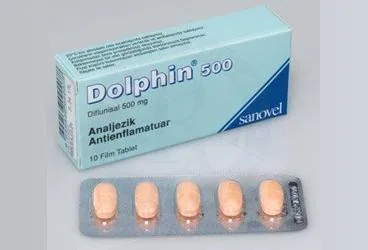 DOLPHIN 500 MG 10 FİLM TABLET kutu fotoğrafı. Diflunisal içeren film kaplı tablet. Üretici: SANOVEL İLAÇ SANAYİ VE TİCARET ANONİM ŞİRKETİ.