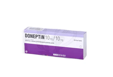 DONEPTIN 10 MG/10 MG 28 FILM KAPLI TABLET ambalajı, film kaplı tablet formunda memantin + donepezil içerir. Üretici: ABDİ İBRAHİM İLAÇ SANAYİ VE TİCARET A.Ş.