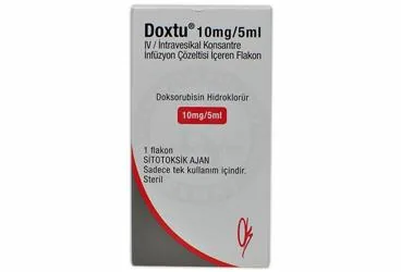 DOXTU 10 MG/5 ML IV/INTRAVESIKAL KONSANTRE INFUZYON COZELTISI ICEREN FLAKON (doksorubisin hcl) kutusu, çözelti. Üretici: ONKO İLAÇ SANAYİ VE TİCARET ANONİM ŞİRKETİ.