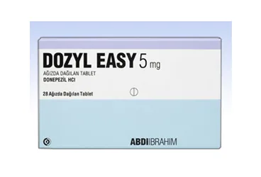 DOZYL EASY 5 MG AGIZDA DAGILAN 28 TABLET (donepezil) kutu fotoğrafı, tablet. Üretici: ABDİ İBRAHİM İLAÇ SANAYİ VE TİCARET A.Ş.
