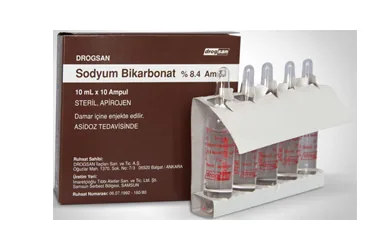 DROGSAN SODYUM BIKARBONAT 84 MG/ML IV. ENJEKSIYONLUK COZELTI, 10 ML 10 AMPUL kutu fotoğrafı. Sodyum bikarbonat içeren çözelti. Üretici: DROGSAN İLAÇLARI SAN. VE TİC. A.Ş.