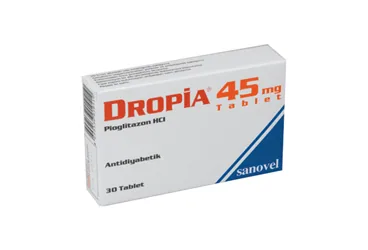 DROPIA 45 MG 30 TABLET (pioglitazon) kutusu, tablet. Üretici: ARVEN İLAÇ SANAYİ VE TİCARET A.Ş.