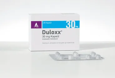 DULOXX 30 MG GASTRO-REZISTAN SERT KAPSUL (28 KAPSUL) ürün ambalajı. Duloksetin içeren kapsül. Üretici: SANTA FARMA İLAÇ SAN. A.Ş.