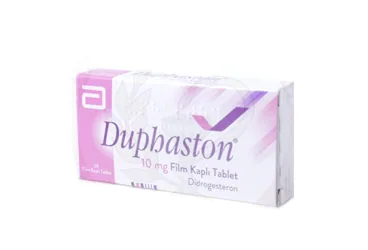 DUPHASTON 10 MG FİLM KAPLI TABLET (20 TABLET) (didrogesteron) ambalajı, film kaplı tablet. Üretici: ABBOTT LABORATUARLARI İTHALAT İHRACAT VE TİCARET LİMİTED ŞİRKETİ.