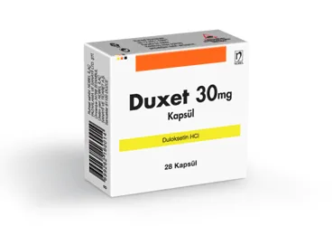 DUXET 30 MG GASTRO-REZISTAN SERT KAPSUL (28 KAPSUL) (duloksetin) kutusu, kapsül. Üretici: NOBEL İLAÇ PAZARLAMA VE SANAYİİ LTD. ŞTİ.