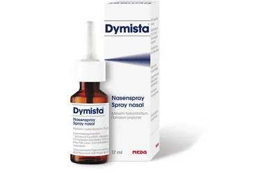 DYMISTA 137 MCG + 50 MCG BURUN SPREYI, SUSPANSIYON (23 G) ürün ambalajı. Azelastin flutikazon -nazal içeren nazal sprey. Üretici: VİATRİS İLAÇLARI LİMİTED ŞİRKETİ.