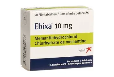 EBIXA 10 MG 50 FILM TABLET (memantin) kutusu, film kaplı tablet. Üretici: LUNDBECK İLAÇ TİC. LTD. ŞTİ.