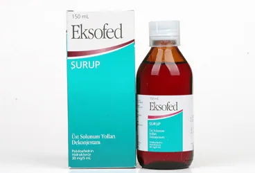 EKSOFED 5 ML 30 MG 150 ML SURUP ambalajı, şurup formunda psödoefedrin hcl içerir. Üretici: HÜSNÜ ARSAN İLAÇLARI A.Ş.