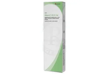 Löprolid asetat içeren toz: ELIGARD 22,5 MG ENJ. COZ. ICIN S.C. TOZ ICEREN SIRINGA VE COZ. ICEREN SIRINGA ürün ambalajı. Üretici: RECORDATİ İLAÇ SANAYİ VE TİCARET ANONİM ŞİRKETİ.