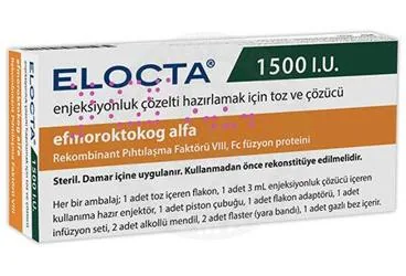 ELOCTA 1500 IU IV ENJEKSIYONLUK COZELTI HAZIRLAMAK ICIN TOZ VE COZUCU (anti hemofilik faktör 8) ambalajı, çözelti. Üretici: PROCEUTİCA İLAÇ PAZARLAMA VE DANIŞMANLIK ANONİM ŞİRKETİ.