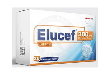 ELUCEF 300 MG 20 EFERVESAN TABLET (sefdinir) ambalajı, efervesan tablet. Üretici: NEUTEC İLAÇ SANAYİ TİCARET ANONİM ŞİRKETİ.