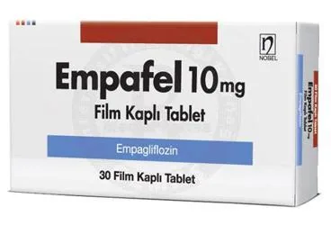 EMPAFEL 10 MG FILM KAPLI TABLET (30 TABLET) (empagliflozin) ürün ambalajı, film kaplı tablet. Üretici: NOBEL İLAÇ SAN. VE TİC. A.Ş.