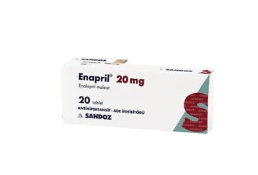ENAPRIL 20 MG 20 TABLET (enalapril) ürün ambalajı, tablet. Üretici: SANDOZ İLAÇ SANAYİ VE TİCARET A.Ş.