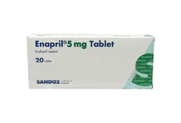 ENAPRIL 5 MG 20 TABLET kutu fotoğrafı, tablet formunda enalapril içerir. Üretici: SANDOZ İLAÇ SANAYİ VE TİCARET A.Ş.
