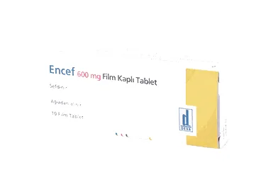 ENCEF 600 MG FILM KAPLI TABLET ( 10 TABLET) (sefdinir) ambalajı, film kaplı tablet. Üretici: DEVA HOLDİNG ANONİM ŞİRKETİ.