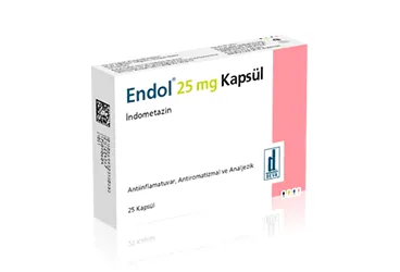 ENDOL 25 MG 25 KAPSÜL ürün ambalajı, kapsül formunda indometazin içerir. Üretici: DEVA HOLDİNG ANONİM ŞİRKETİ.