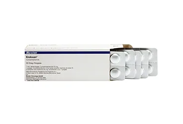 ENDOXAN 50 MG KAPLI TABLET (50 TABLET) kutu fotoğrafı. Siklofosfamid içeren tablet. Üretici: BAXTER TURKEY RENAL HİZMETLER ANONİM ŞİRKETİ.
