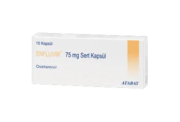 ENFLUVIR 75 MG 10 KAPSUL (oseltamivir fosfat) ürün ambalajı, kapsül. Üretici: ATABAY KİMYA SANAYİ VE TİC. A.Ş.