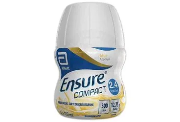 ENSURE COMPACT MUZ AROMALI 4x125 ML kutu fotoğrafı. Etkin maddesi protein+karbonhidrat+yag+vit+mineral. Üretici: ABBOTT LABORATUARLARI İTHALAT İHRACAT VE TİCARET LİMİTED ŞİRKETİ.