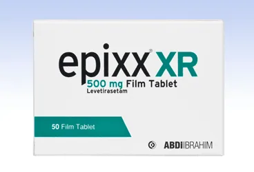 EPIXX XR 500 MG 50 FILM TABLET (levetirasetam) kutusu, film kaplı tablet. Üretici: ABDİ İBRAHİM İLAÇ SANAYİ VE TİCARET A.Ş.