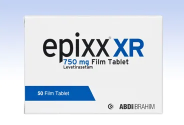 EPIXX XR 750 MG 50 FILM TABLET (levetirasetam) kutu fotoğrafı, film kaplı tablet. Üretici: ABDİ İBRAHİM İLAÇ SANAYİ VE TİCARET A.Ş.