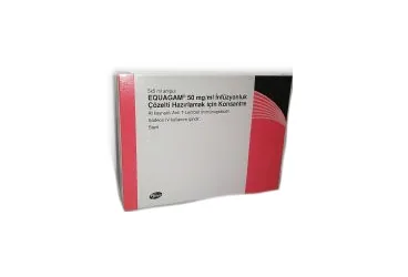 EQUAGAM 50 MG/ML INFUZYONLUK COZELTI HAZIRLAMAK ICIN KONSANTRE (at kaynaklı anti t lenfosit immunoglobulin) ürün ambalajı, çözelti. Üretici: PFİZER PFE İLAÇLARI ANONİM ŞİRKETİ.