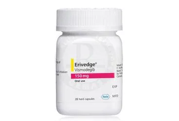 ERIVEDGE 150 MG SERT KAPSUL kutu fotoğrafı, kapsül formunda vismodegib içerir. Üretici: ROCHE MÜSTAHZARLARI SANAYİ ANONİM ŞİRKETİ.