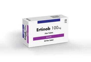 ERTINOB 100 MG 30 FILM TABLET (erlotinib) kutu fotoğrafı, film kaplı tablet. Üretici: NOBEL İLAÇ SAN. VE TİC. A.Ş.