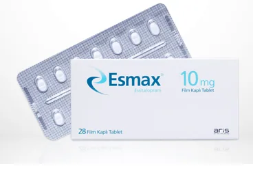 ESMAX 10 MG 28 FILM KAPLI TABLET ambalajı, film kaplı tablet formunda essitalopram içerir. Üretici: ALİ RAİF İLAÇ SANAYİ A.Ş.