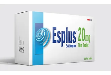 ESPLUS 20 MG 28 FİLM TABLET (essitalopram) ambalajı, film kaplı tablet. Üretici: NEUTEC İLAÇ SANAYİ TİCARET ANONİM ŞİRKETİ.