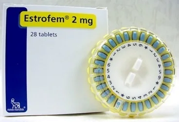 ESTROFEM 2 MG 28 TABLET ürün ambalajı. Estradiol içeren tablet. Üretici: NOVO NORDISK SAĞLIK ÜRÜNLERİ TİCARET LİMİTED ŞİRKETİ.
