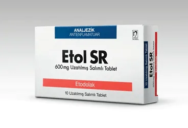 ETOL SR 600 MG 10 UZATILMIS SALIMLI TABLET (etodolak) kutusu, tablet. Üretici: NOBEL İLAÇ SAN. VE TİC. A.Ş.