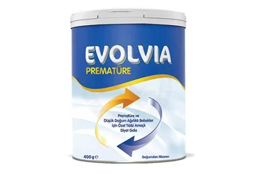 EVOLVIA PREMATURE 400 G kutusu. Etkin maddesi tibbi amacli mama. Üretici: MONTERO İLAÇ VE GIDA SANAYİ TİCARET ANONİM ŞİRKETİ.