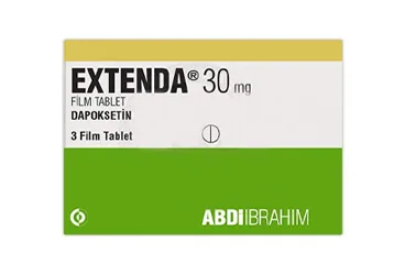 EXTENDA 30 MG 3 FILM KAPLI TABLET (dapoksetin) kutu fotoğrafı, film kaplı tablet. Üretici: ABDİ İBRAHİM İLAÇ SANAYİ VE TİCARET A.Ş.