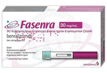FASENRA 30 MG/ML KULLANIMA HAZIR ENJEKSIYON KALEMI ICINDE ENJEKSIYONLUK COZELTI (1 ADET) (benralizumab) ürün ambalajı, çözelti. Üretici: ASTRAZENECA İLAÇ SAN.VE TİC.LTD.ŞTİ.