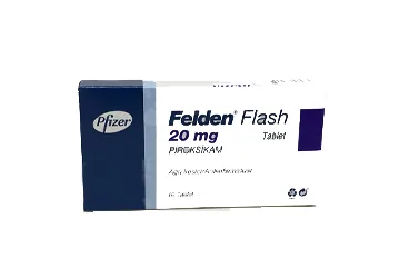 FELDEN FLASH 20 MG 10 TABLET kutusu, tablet formunda piroksikam içerir. Üretici: PFİZER PFE İLAÇLARI ANONİM ŞİRKETİ.
