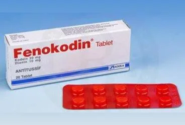 FENOKODIN 20 MG/10 MG TABLET (20 TABLET) ambalajı, tablet formunda kodein + dionin içerir. Üretici: ADEKA İLAÇ SANAYİ VE TİCARET A.Ş.
