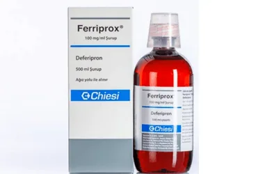 FERRIPROX 100 MG/ML 500 ML ŞURUP kutu fotoğrafı. Deferipron içeren şurup. Üretici: CHİESİ İLAÇ TİC. A.Ş.