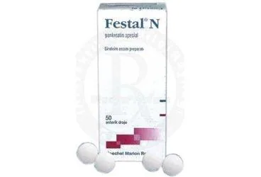 FESTAL N 220 MG ENTERIK KAPLI TABLET (50 TABLET) kutusu, tablet formunda pankreatin karışımları içerir. Üretici: OPELLA HEALTHCARE TÜKETİCİ SAĞLIĞI ANONİM ŞİRKETİ.