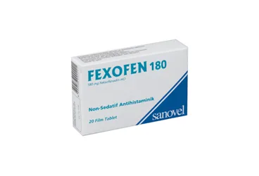 FEXOFEN 180 MG 20 TABLET (feksofenadin hidroklorid) kutusu, tablet. Üretici: SANOVEL İLAÇ SANAYİ VE TİCARET ANONİM ŞİRKETİ.