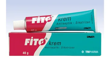 FITO 50 MG/G KREM (40 GR) ürün ambalajı. Tritikum vulgare + etilenglikol monofenilether içeren krem. Üretici: TRIPHARMA İLAÇ SANAYİ VE TİCARET A.Ş.