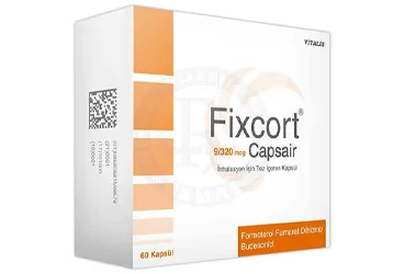 Formoterol fumarat dihidrat ve budesonid içeren inhalasyon aerosolü: FIXCORT 9/320 MG CAPSAIR INHALASYON İÇİN TOZ İÇEREN KAPSÜL, 120 ADET ürün ambalajı. Üretici: VİTALİS İLAÇ SAN. TİC. A.Ş.