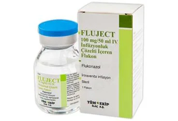 FLUJECT 100 MG/50 ML IV INFUZYONLUK COZELTI ICEREN 1 FLAKON kutu fotoğrafı, çözelti formunda flukonazol içerir. Üretici: TÜM - EKİP İLAÇ A.Ş.