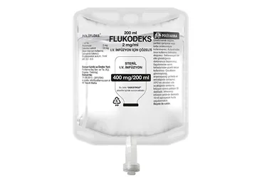 FLUKODEKS 2 MG/ML I.V. INFÜZYON IÇIN ÇÖZELTI ,200 ML-SETLI ürün ambalajı, çözelti formunda flukonazol içerir. Üretici: POLİFARMA İLAÇ SAN. VE TİC. A.Ş.