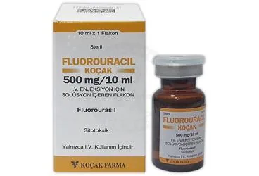 Fluorourasil içeren flakon: FLUOROURACIL-KOÇAK 500 MG/10 ML IV ENJEKSİYON İÇİN SOLÜSYON İÇEREN FLAKON kutu fotoğrafı. Üretici: KOÇAK FARMA İLAÇ VE KİMYA SANAYİ A.Ş.