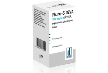 Fluorourasil içeren çözelti: FLURO-5 DEVA 1000 MG/20 ML IV/IA ENJEKSIYONLUK COZELTI ICEREN FLAKON kutusu. Üretici: DEVA HOLDİNG ANONİM ŞİRKETİ.