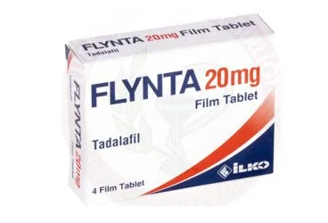 FLYNTA 20 MG FİLM KAPLI TABLET, 2 ADET ürün ambalajı. Tadalafil içeren film kaplı tablet. Üretici: İLKO İLAÇ SAN.VE TİC. A.Ş.