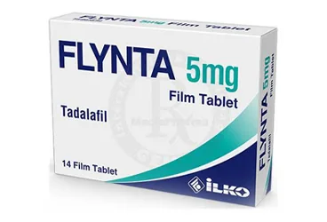 FLYNTA 5 MG FILM TABLET (14 TB) kutusu. Tadalafil içeren film kaplı tablet. Üretici: İLKO İLAÇ SAN. VE TİC. A.Ş.