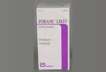 Isoflurane içeren inhalasyon aerosolü: FORANE % 99.9 INHALASYON COZELTISI kutu fotoğrafı. Üretici: ABBVİE TIBBİ İLAÇLAR SANAYİ VE TİCARET LİMİTED ŞİRKETİ.